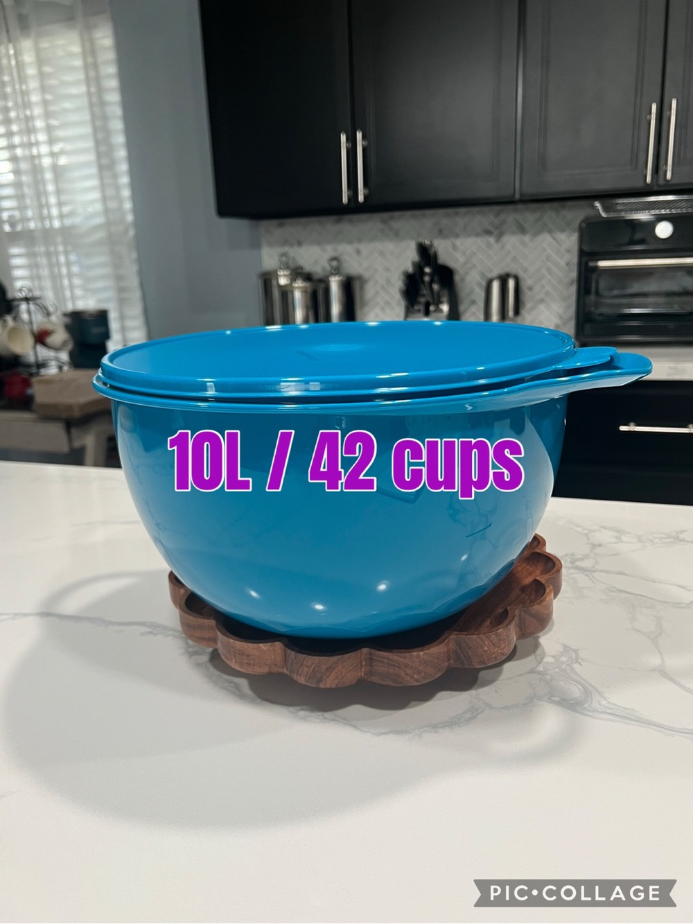 Tupperware Bright Blue 10L Mixing Bowl with Lid